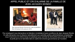 APPEL PUBLIC ET CRI D’ALARME DE LA FAMILLE DE JEAN JACQUES WONDO