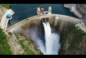 Vue de la centrale hydroélectrique de Busanga, exploitée par Sicohydro, dans le Lualaba.